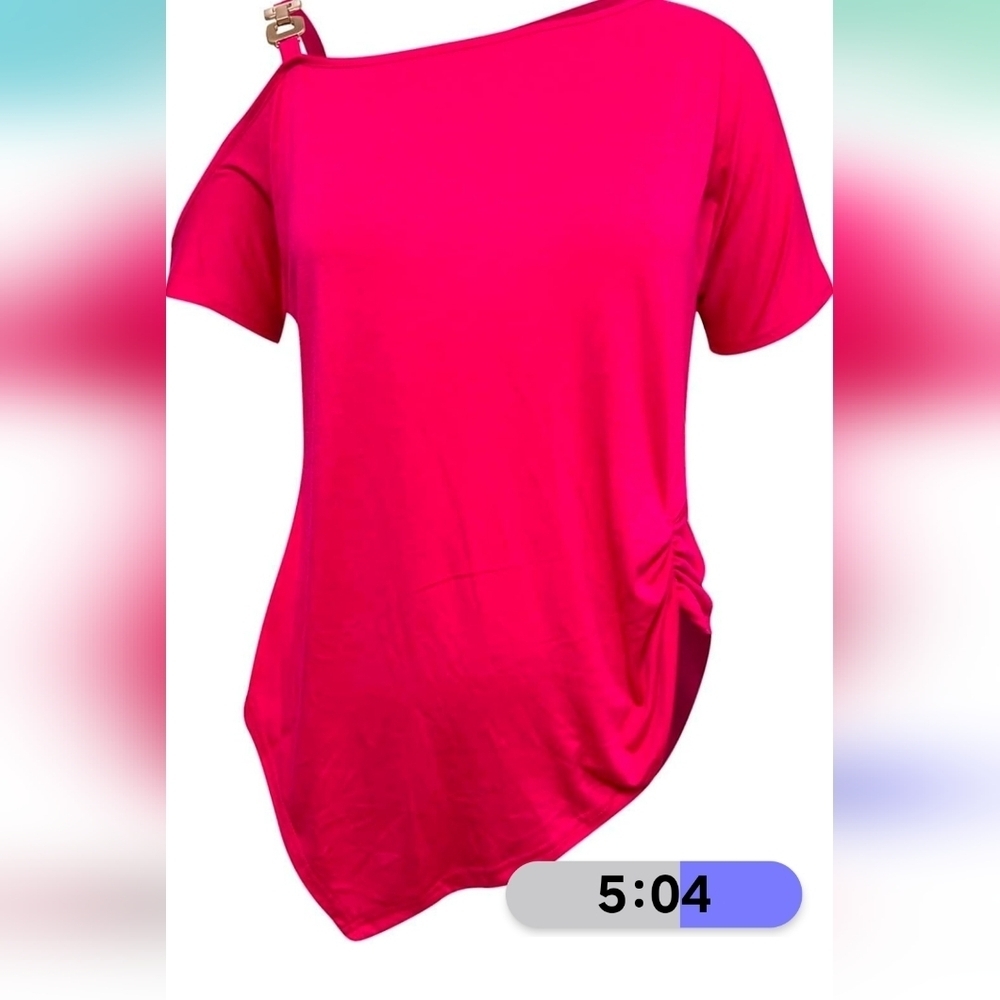 Off The Shoulder Tops for Women Summer Sexy Chain Strap Batwing Sleeve Tee - Picture 13 of 14